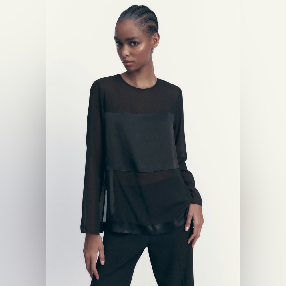 ZARA 💥 NWT 💥 Mixed Vented Blouse - XS
